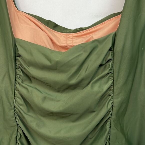 J.Crew Olive Green ruched wide strap swimsuit NWT - Picture 10 of 15